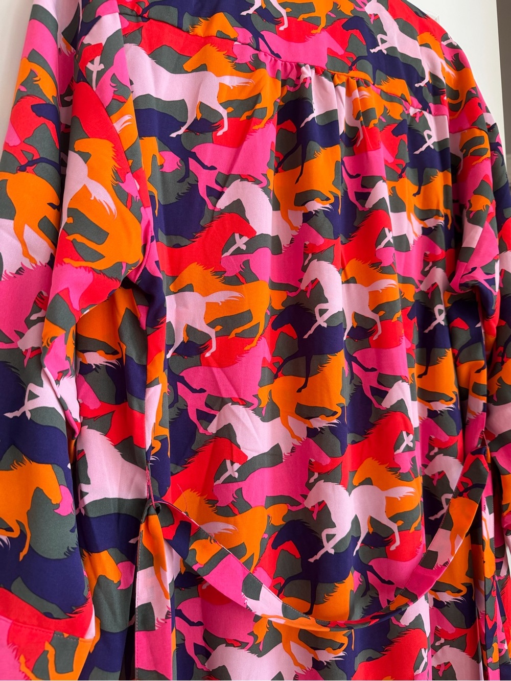 NWT Michelle McDowell Ronan Mane Event Multi Equestrian Shirt Dress Size XL Tie - Picture 6 of 16